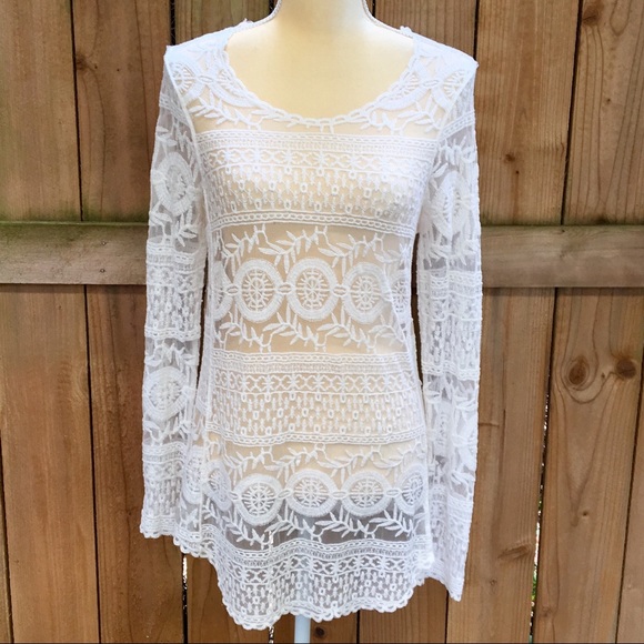 PacSun Other - 🆕 LA Hearts White Lace Sheer Top or Cover Up GUC